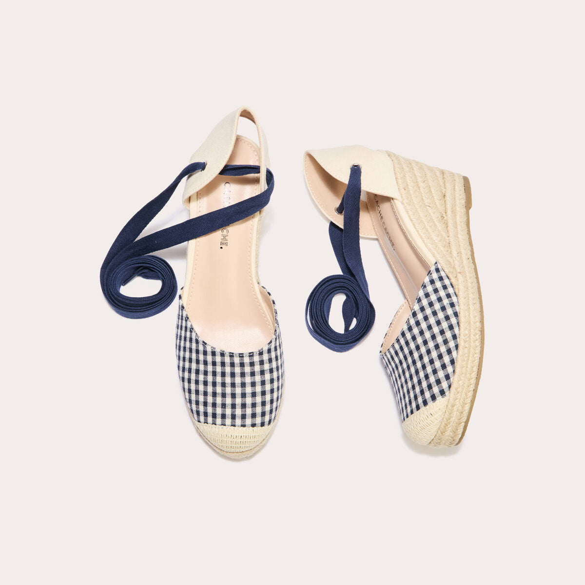 Espadrilles compensées bleu electrique femme