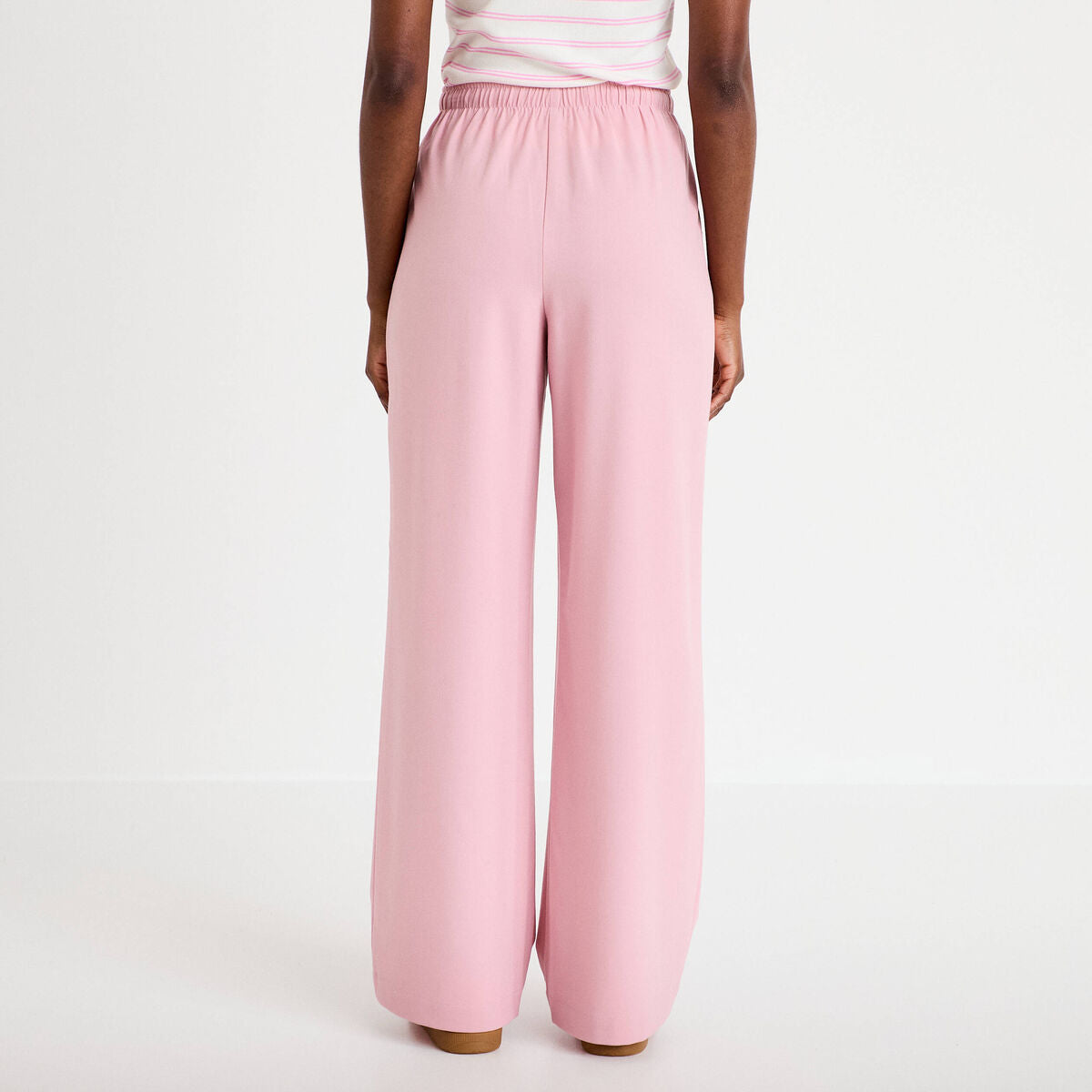 Pantalon large vieux rose femme