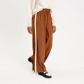 Pantalon large fluide orange foncé femme