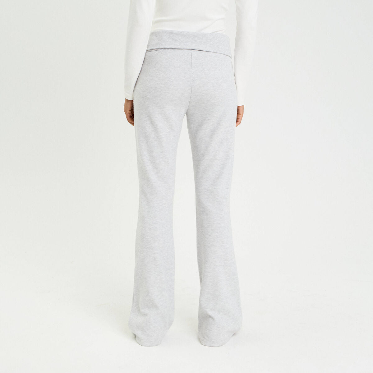 Pantalon bootcut taille standard gris clair femme