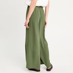 Pantalon large vert kaki femme