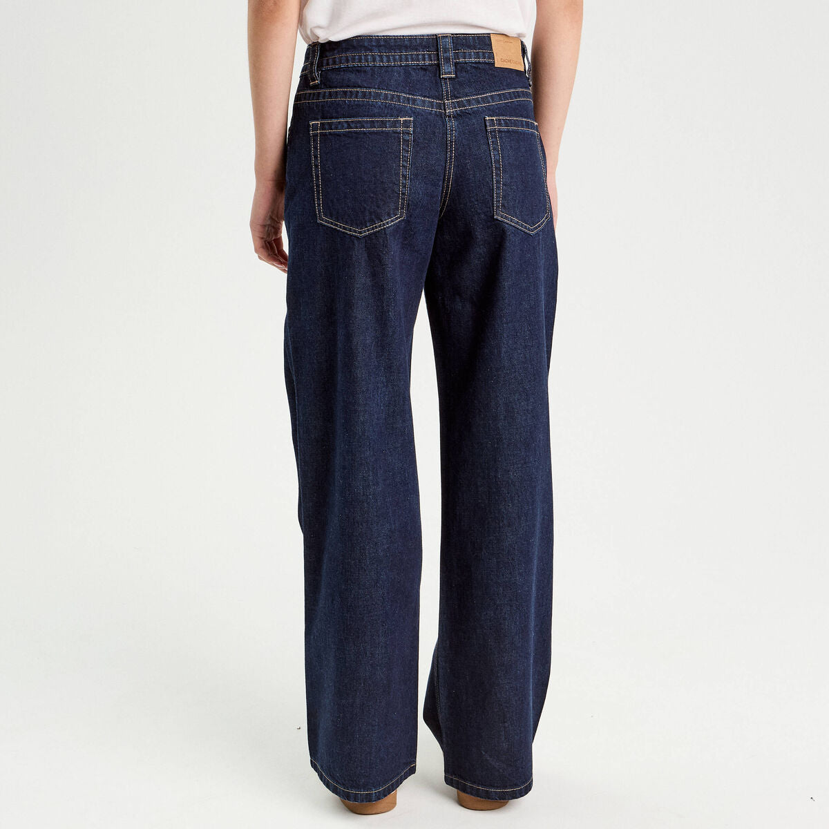 Jeans droit taille basse denim brut femme