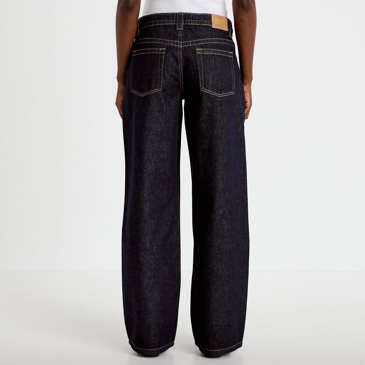 Jeans droit taille basse denim brut clean femme