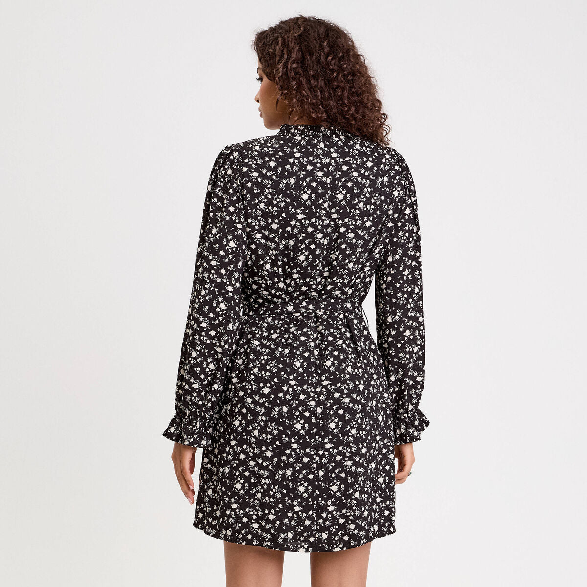 Robe droite ceinturée blanc femme