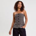 Bustier cintré gris foncé femme