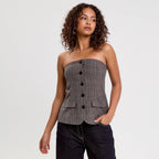 Bustier cintré gris foncé femme