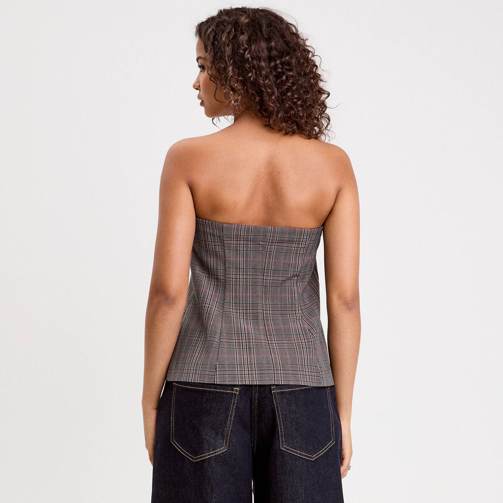 Bustier cintré gris foncé femme