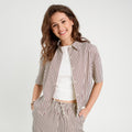 Chemise manches courtes noir femme