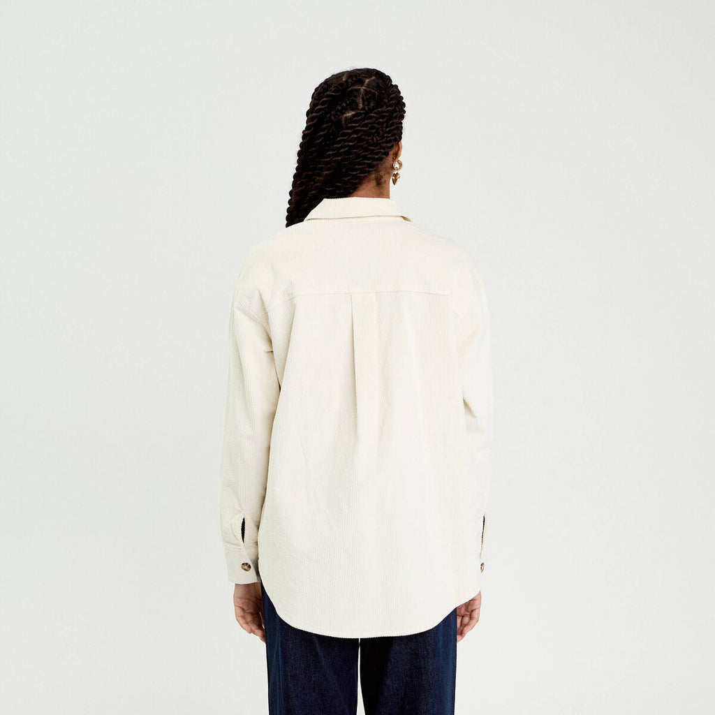 Chemise oversize en velours ivoire femme