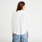 Blouse manches longues ecru femme