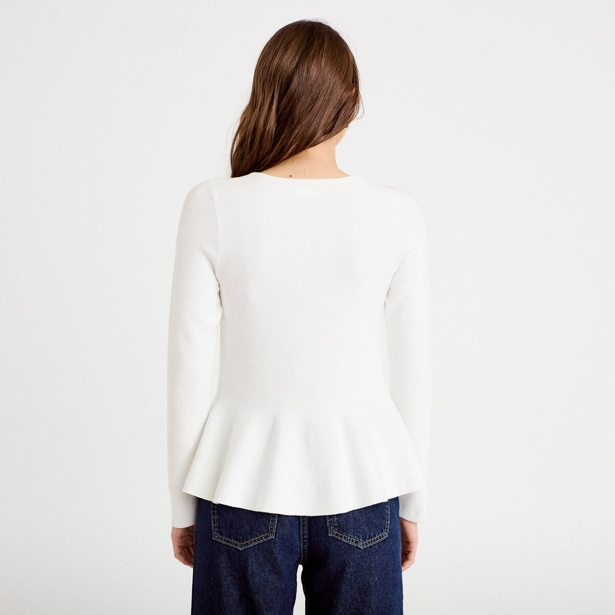 Gilet péplum ecru femme