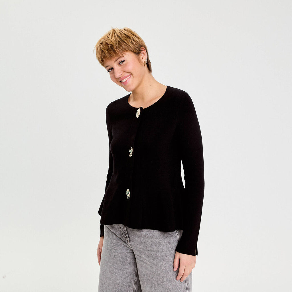 Gilet péplum noir femme