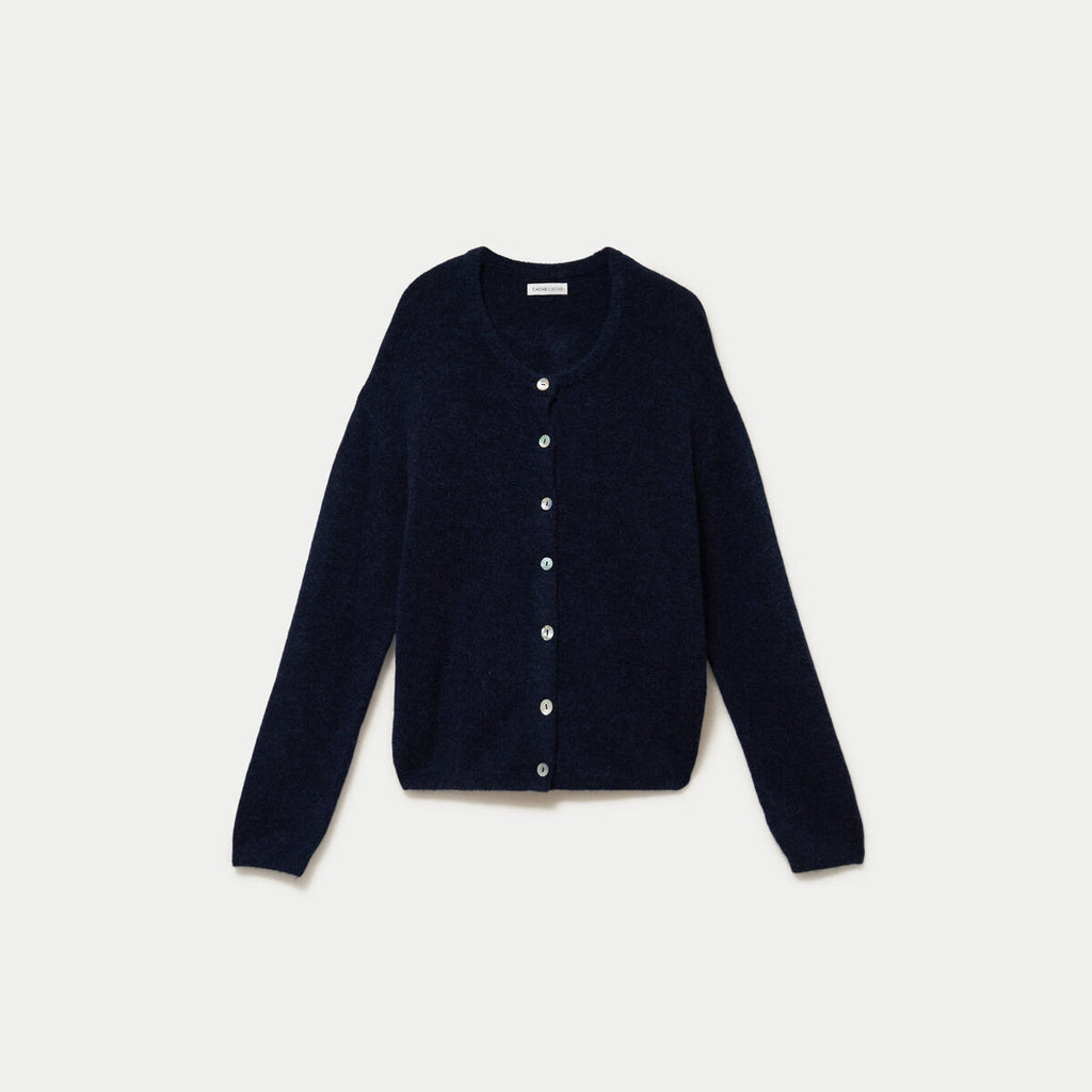 Gilet manches longues bleu marine femme