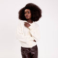 Gilet boutonné ecru femme