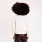 Gilet boutonné ecru femme