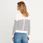 Pull manches longues bleu marine femme