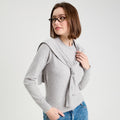 Pull effet 2-en-1 gris foncé femme