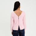Pull détails coeur rose pastel femme