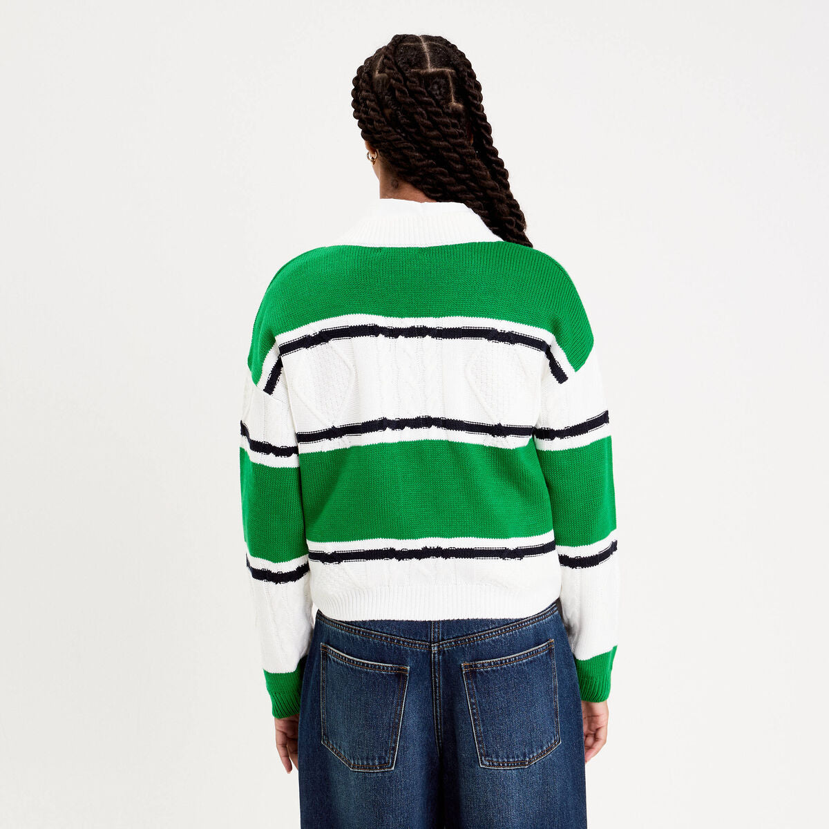 Gilet manches longues vert femme