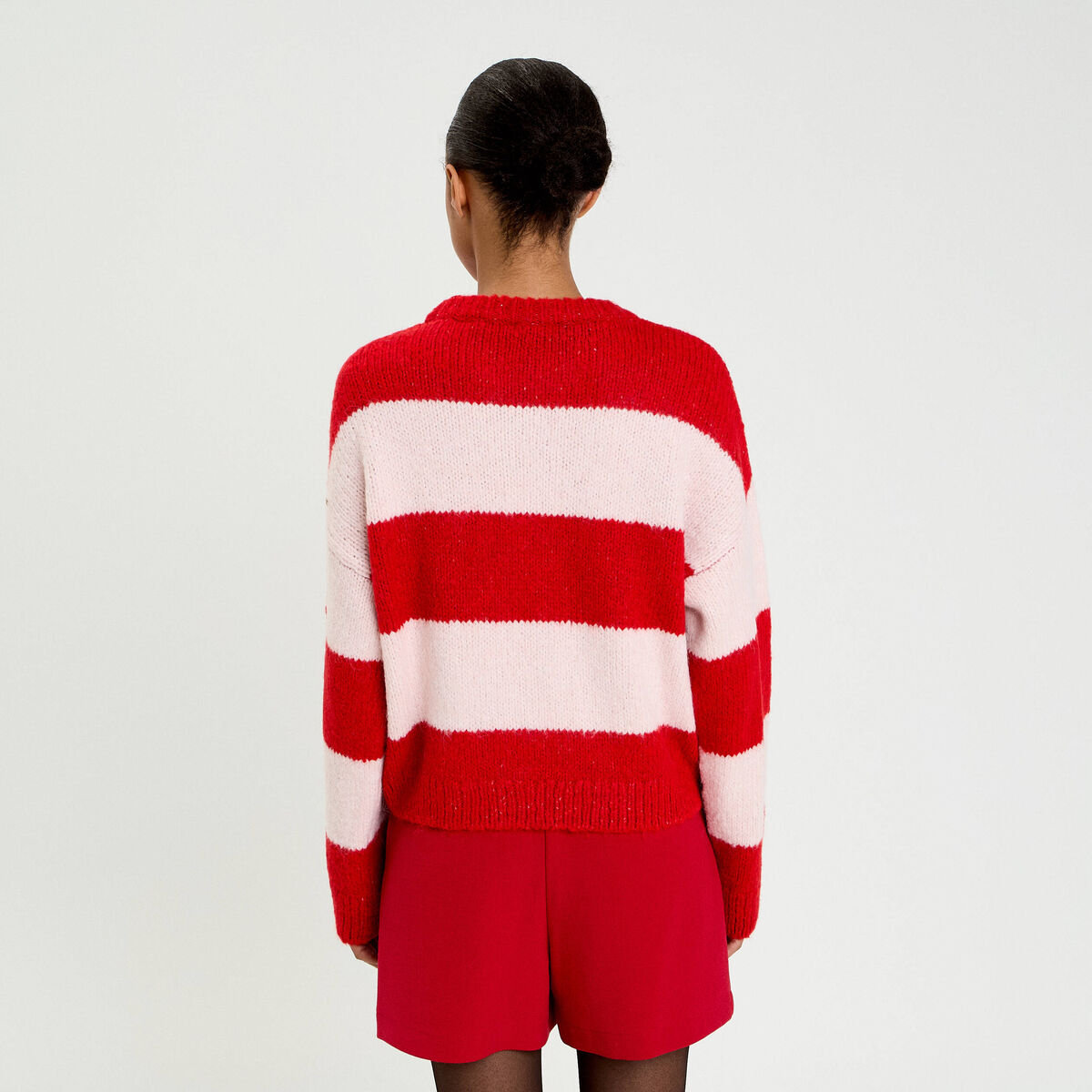 Pull manches longues rouge femme