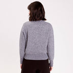 Pull manches longues gris foncé femme