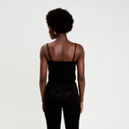 Débardeur fausse fourrure noir femme
