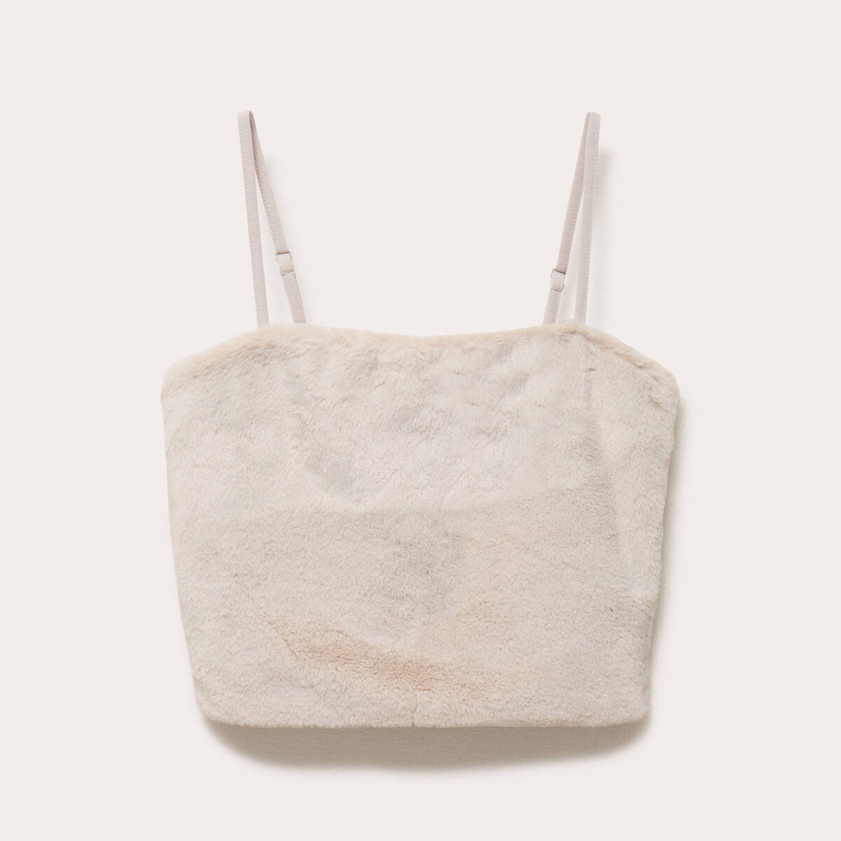 Débardeur fausse fourrure sable femme