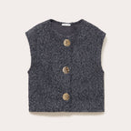 Gilet sans manches effet polaire gris foncé femme
