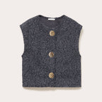 Gilet sans manches effet polaire gris foncé femme