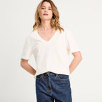 T-shirt manches courtes ecru femme