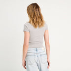 T -shirt manches courtes gris clair femme