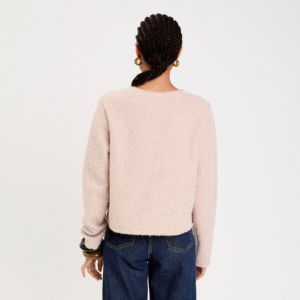 Veste effet polaire beige femme