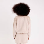 Veste fausse fourrure sable femme