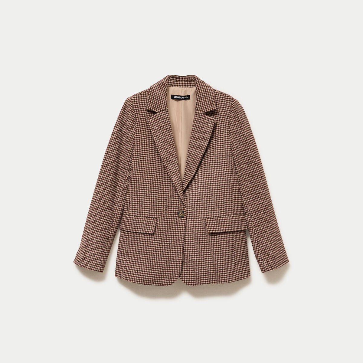 Blazer col tailleur manches longues noir femme