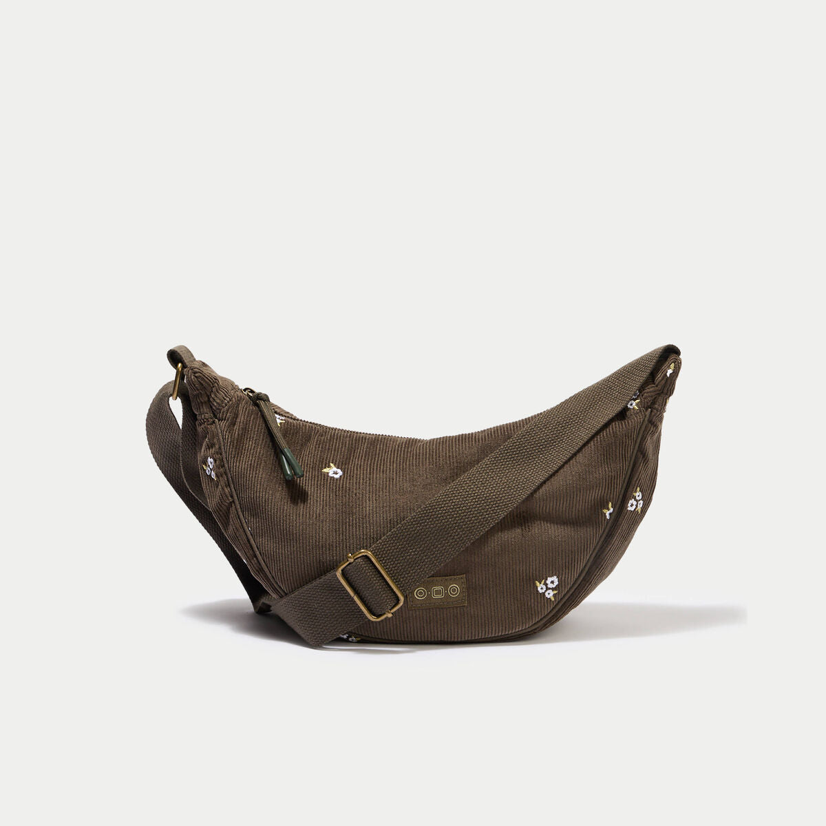 Sac banane velours côtelé vert kaki femme