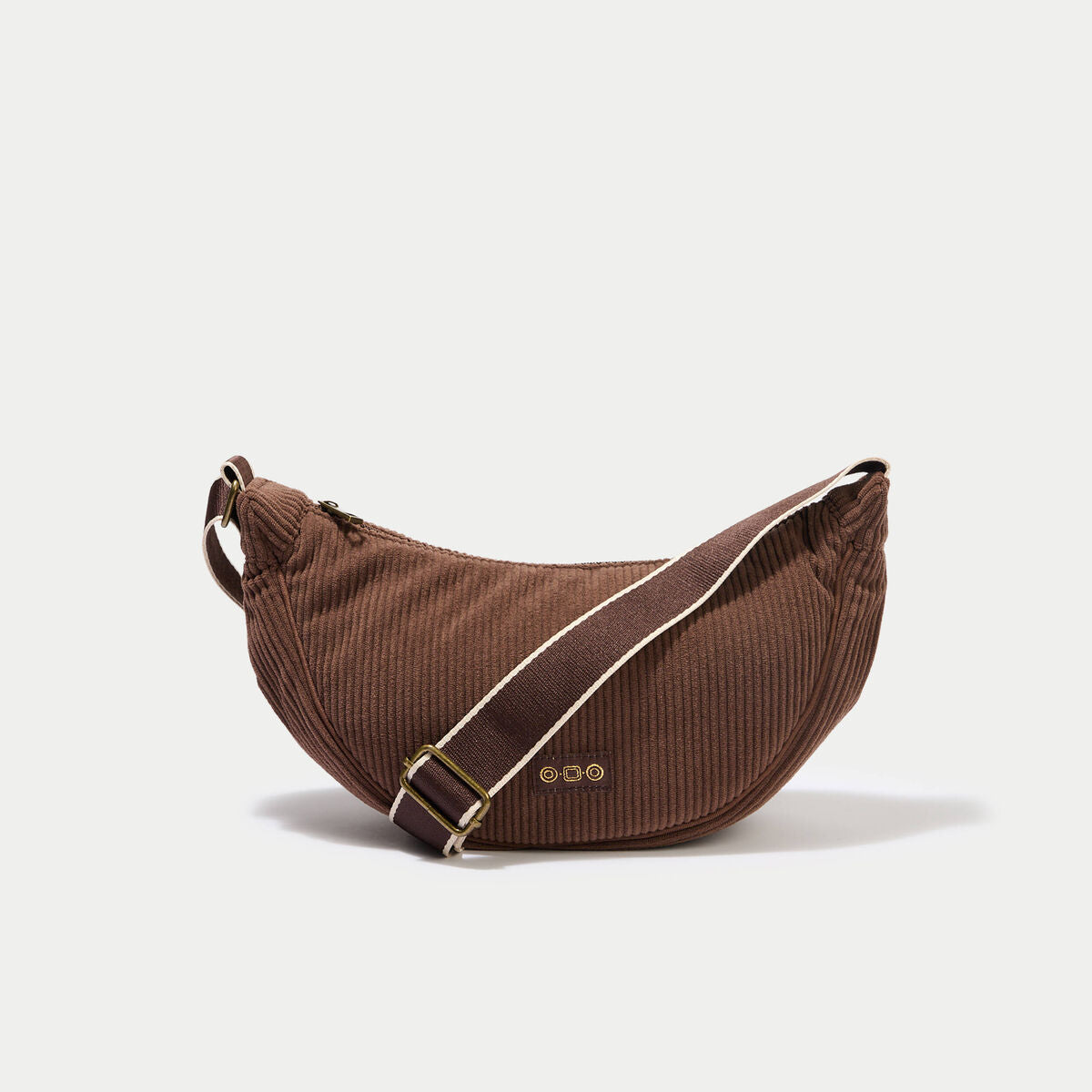 Sac banane velours côtelé marron femme