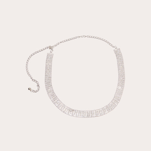 Ceinture à strass gris argent femme