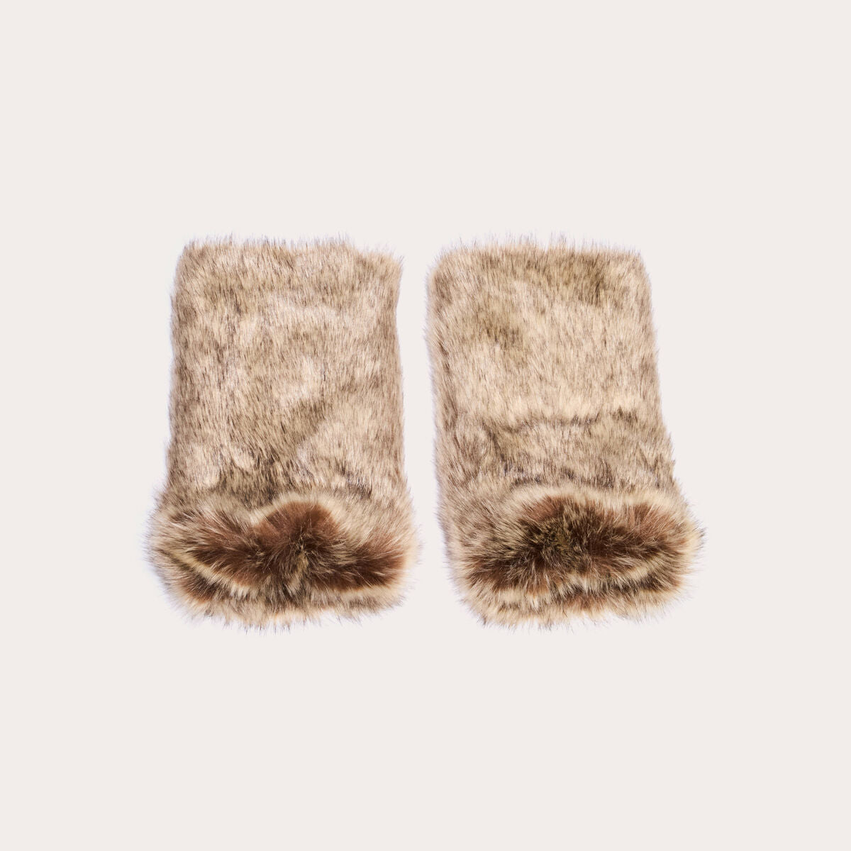 Guêtres en fausse fourrure sable femme