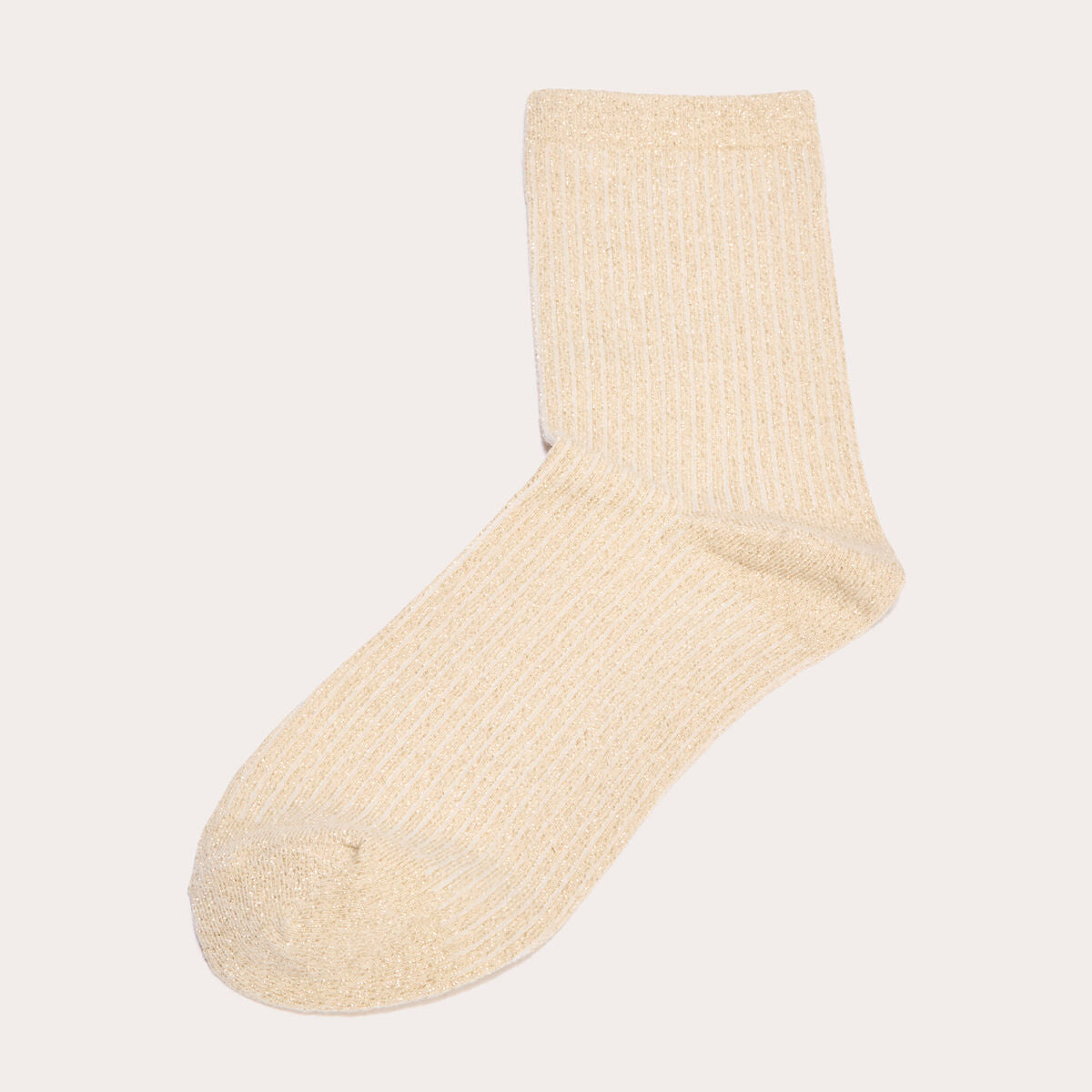 Chaussettes fils métallisés couleur or femme