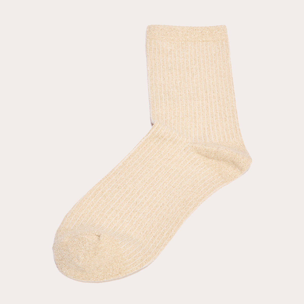 Chaussettes fils métallisés couleur or femme