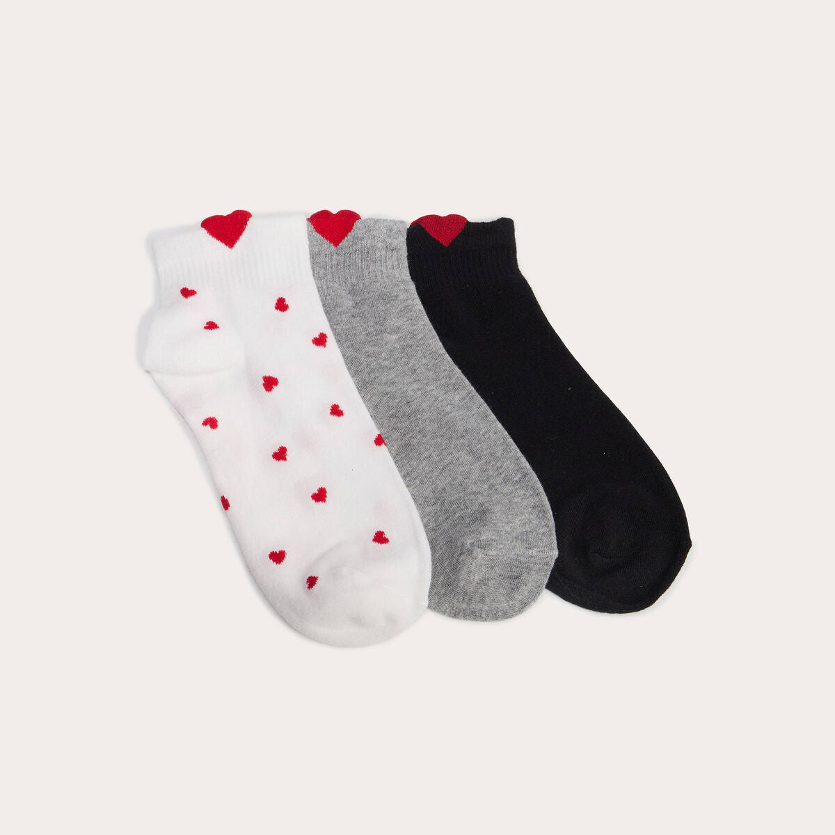 Lot de 3 paires de chaussettes fantaisie noir femme