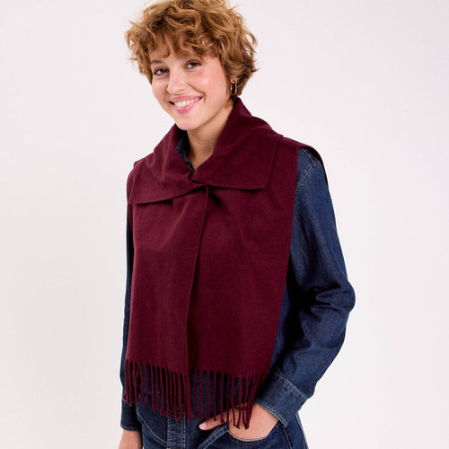 Cache-cou rouge foncé femme
