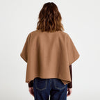 Poncho col américain beige femme