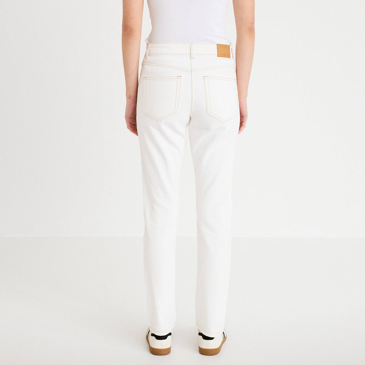 Jean slim taille standard denim blanc femme