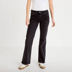 Jean bootcut taille basse denim snow noir femme