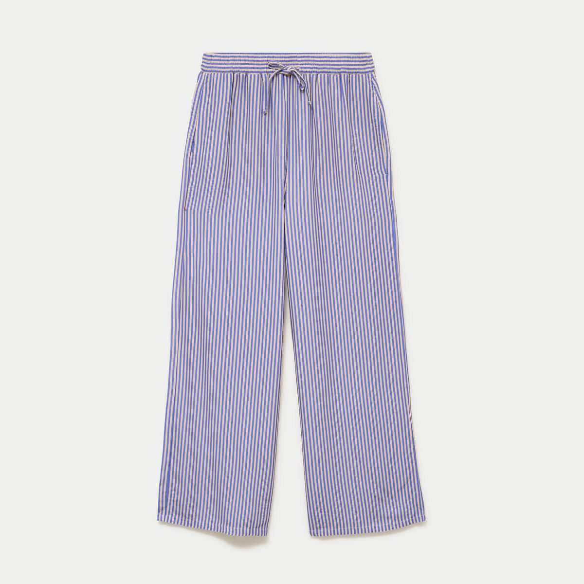 Pantalon large taille standard bleu femme