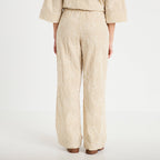 Pantalon large taille standard beige moyen femme