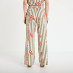 Pantalon large taille standard blanc femme