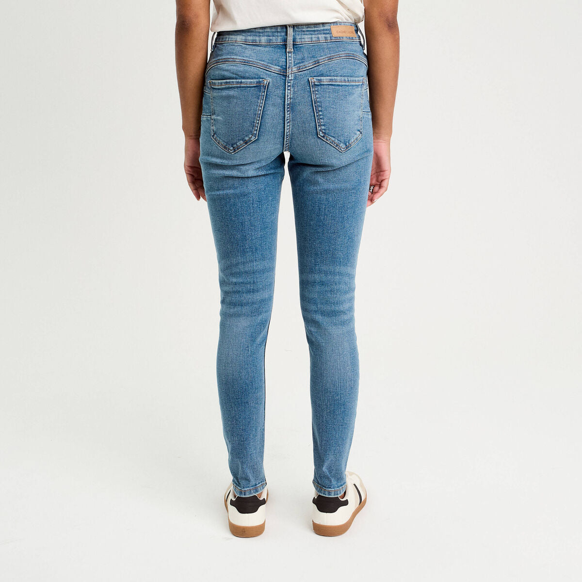 Jean skinny push-up taille standard denim double stone femme