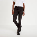 Jean skinny push-up taille standard denim noir femme